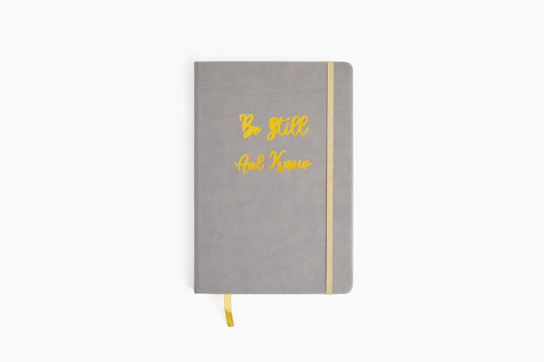 Be Still And Know - Classic Gray & Gold Journal