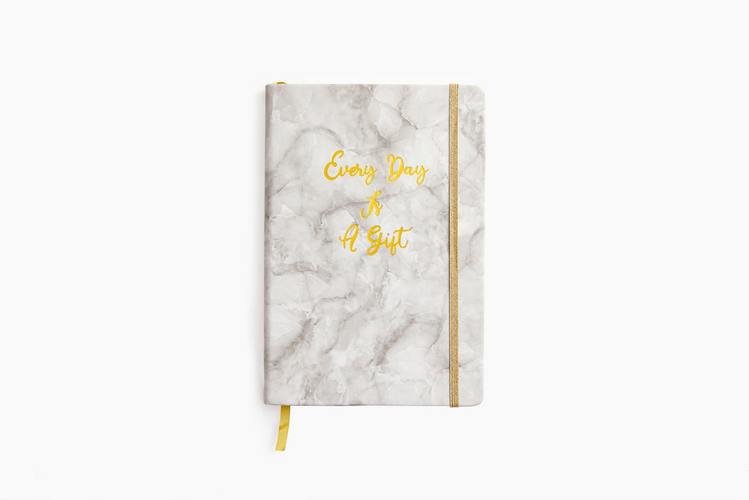 Every Day Is A Gift - Gray Marble & Gold Journal